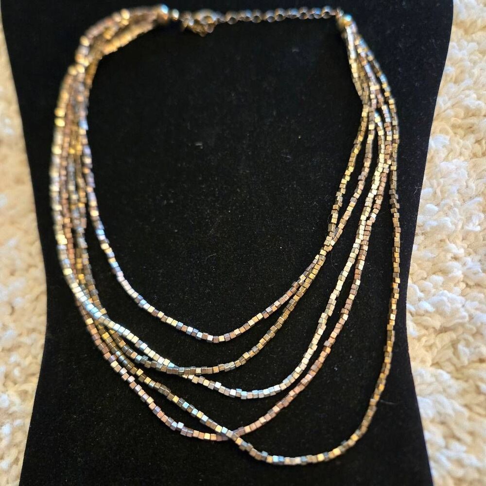 Premiere Designs Multi Metal 5 Strand Necklace 17"